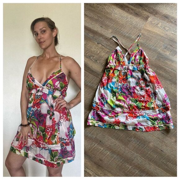 Anthropologie Dress NEW Vibrant Floral Boho Festival Stretch XS Vacation - Picture 4 of 11